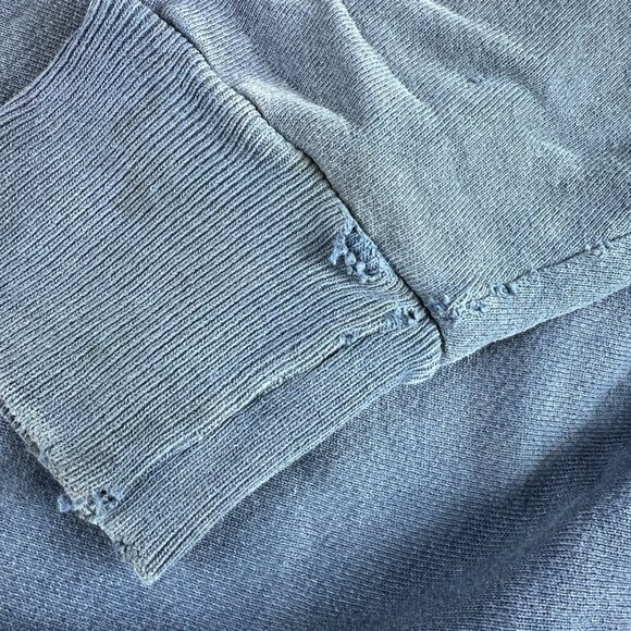 VTG 90s Notre Dame Fightin Irish Sweatshirt Extra Large Blue Thrashed Crewneck - Picture 4 of 16